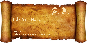 Pánt Mara névjegykártya